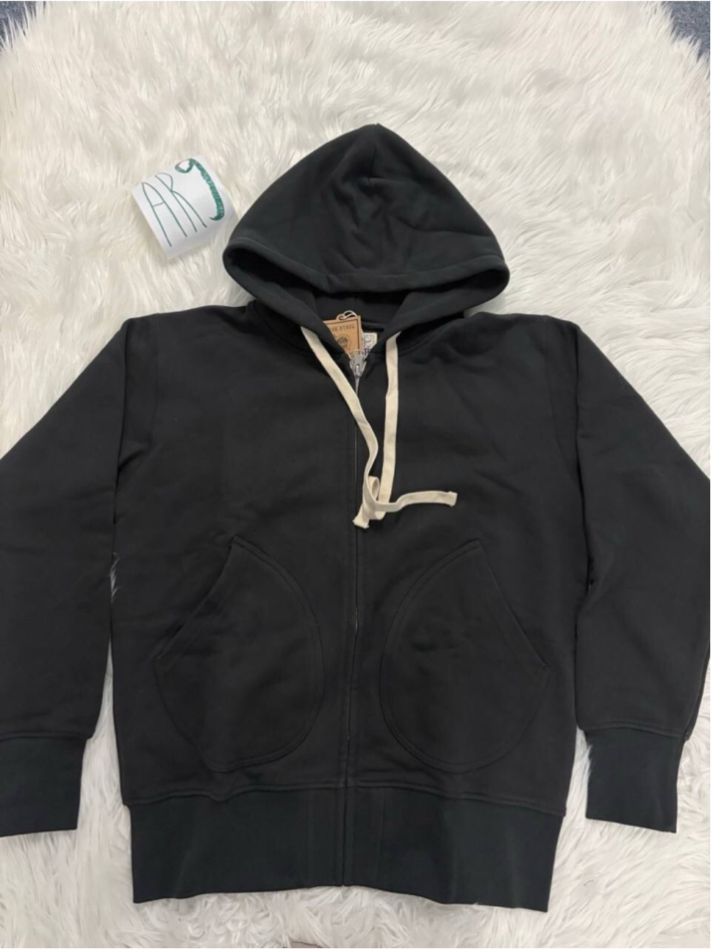 17.5 oz Terry Cloth Zip-Up Hoodie - Vintage Black Non Stock Mfg. Co. - Picture 8 of 15